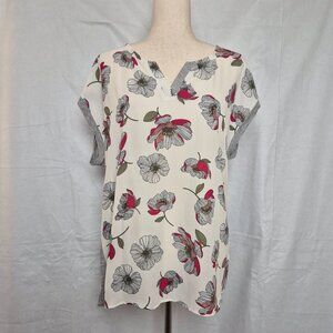 PaperMoon Short Sleeves Top Pink Gray Size XL A817 Breathable